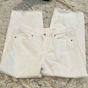 Old Navy, white denim extra high-rise wide leg jeans